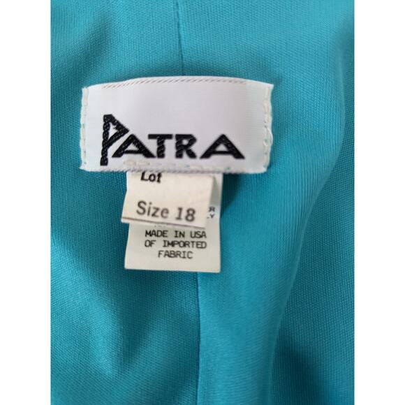 VTG Patra Dress Blue Water-Color Metallic Threading Tiered Size 18 Fairy 80s 90s - Picture 6 of 10